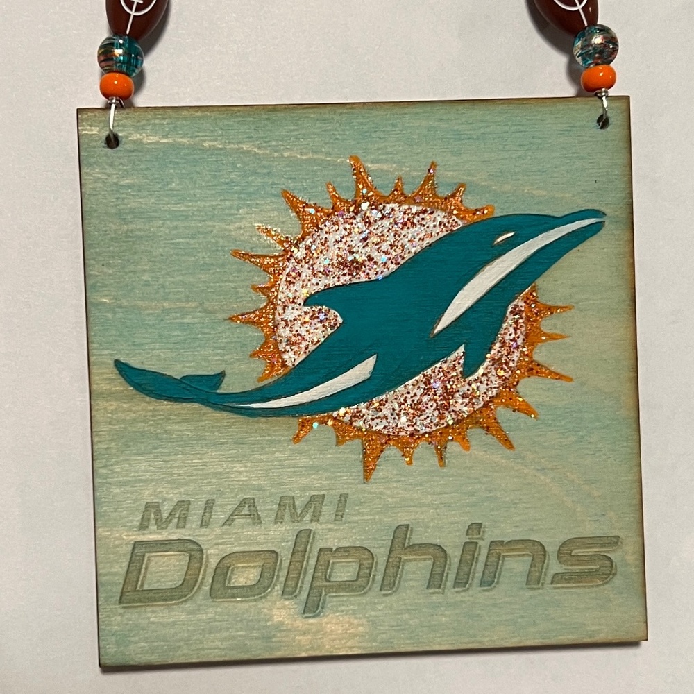 Miami Dolphins glitter decor